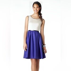 Kate Spade Classic Fit & Flare Dress • Size 8 • Vintage Two-Tone Blue & Cream